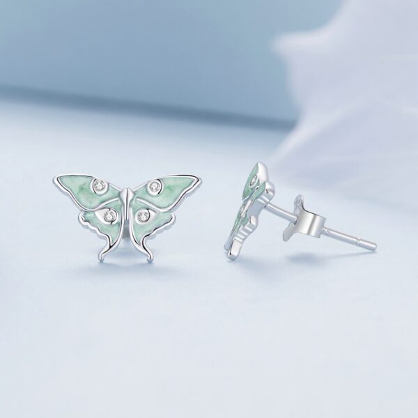 Green Butterfly Earrings - Image 3