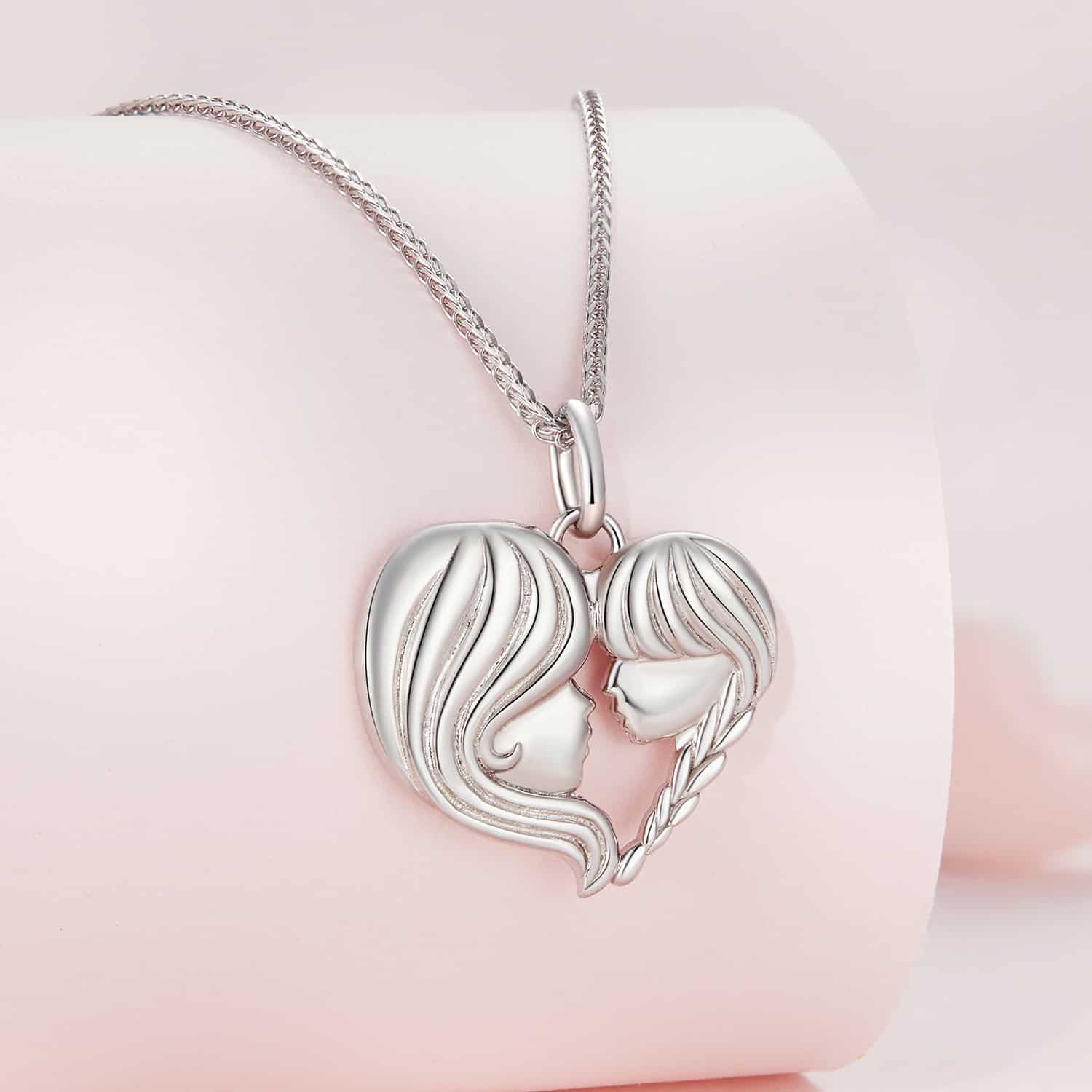 Mother and Daughter Heart Necklace