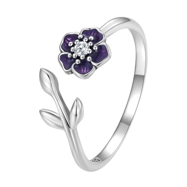 Violet Flower Opening Ring