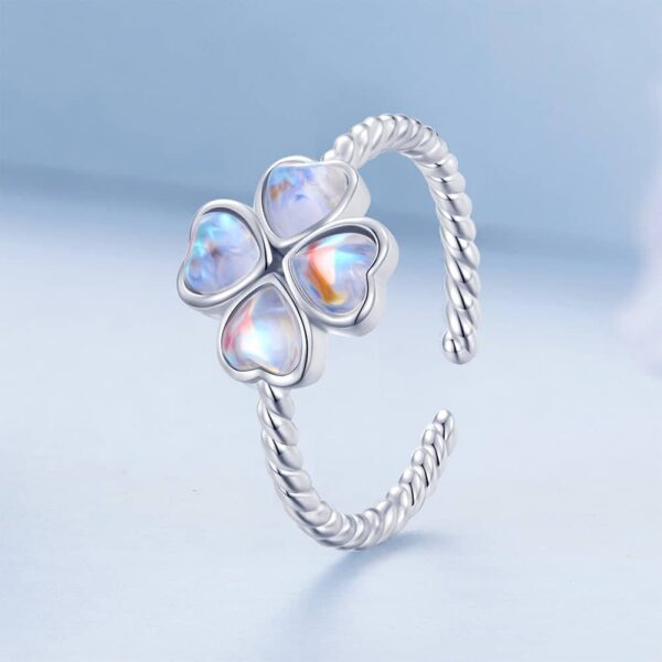 Four-leafed Clover Twist Ring - Image 2