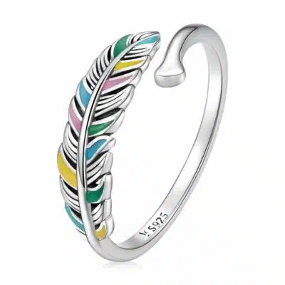 Colorful Feather Ring