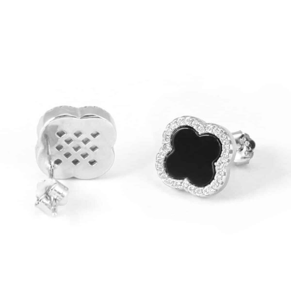 Four Leaf Clover Earrings (Onyx) - Image 2