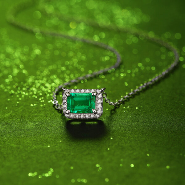 Lab Grown Emerald Necklace - Image 2