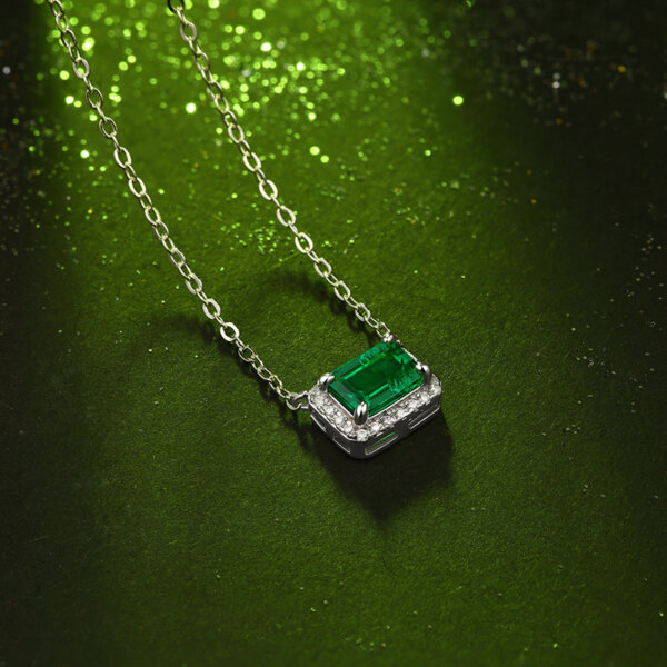 Lab Grown Emerald Necklace - Image 3