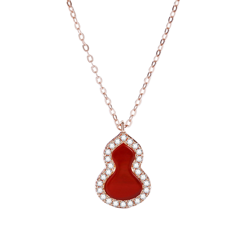 Red Wulu Necklace (Rose Gold)