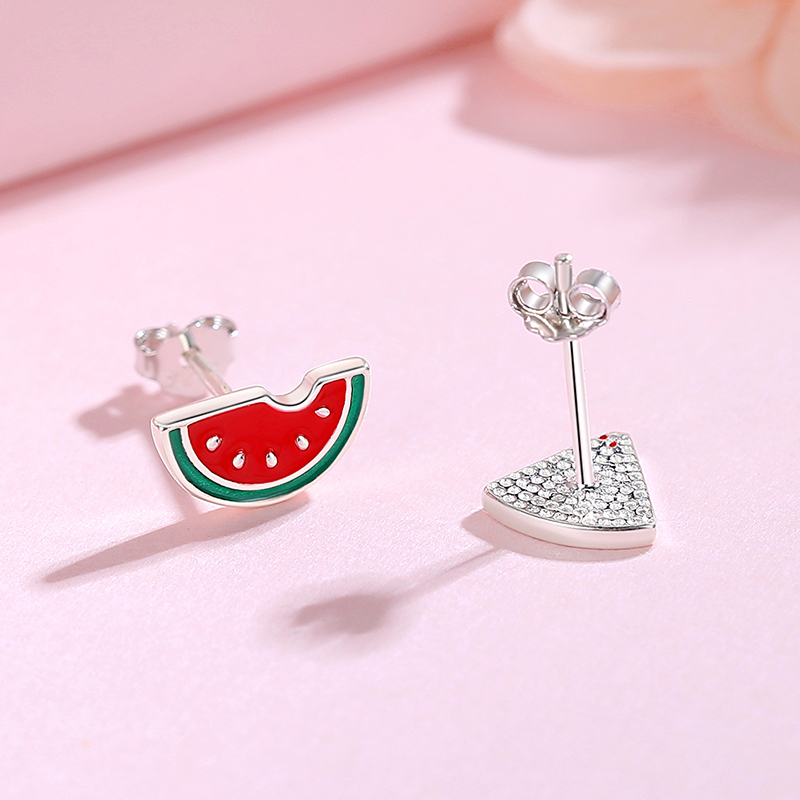 Watermelon Slice Stud Earrings