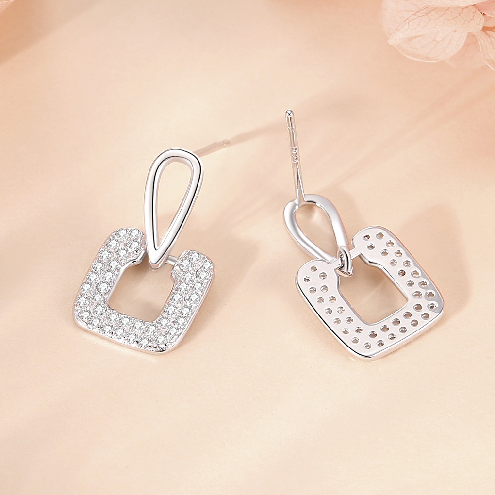 Brilliant Square Earrings