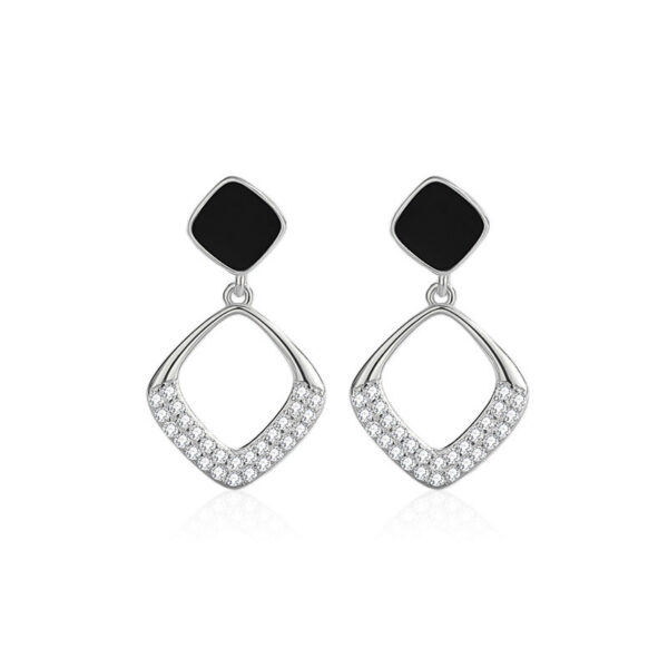 Black Geometric Dangle Earrings