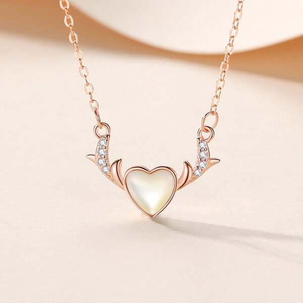 Antler Heart Necklace (Rose Gold) - Image 3