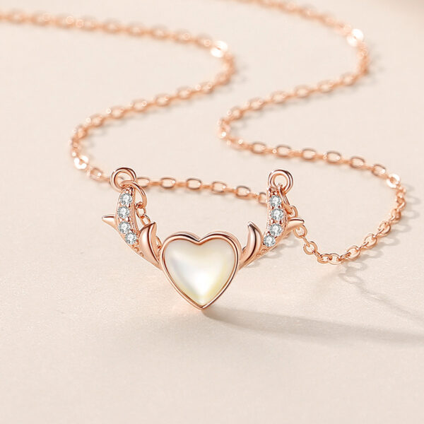 Antler Heart Necklace (Rose Gold) - Image 2